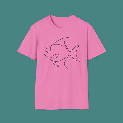 Minimalist Line Art Fish Unisex T-Shirt