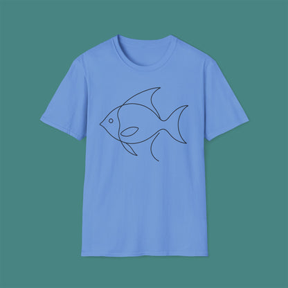 Minimalist Line Art Fish Unisex T-Shirt