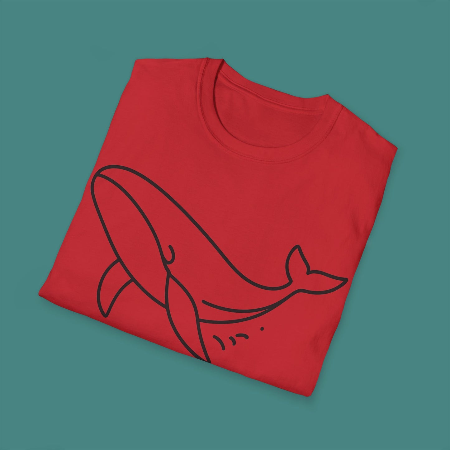 Minimalist Line Art Whale Unisex T-Shirt
