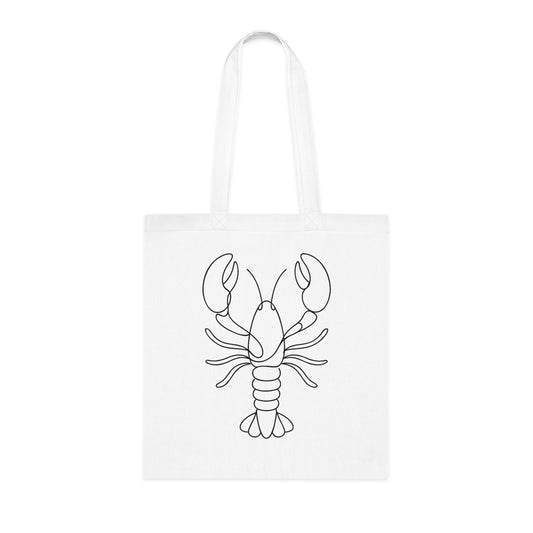 Minimalist Line Art Lobster Tote Bag
