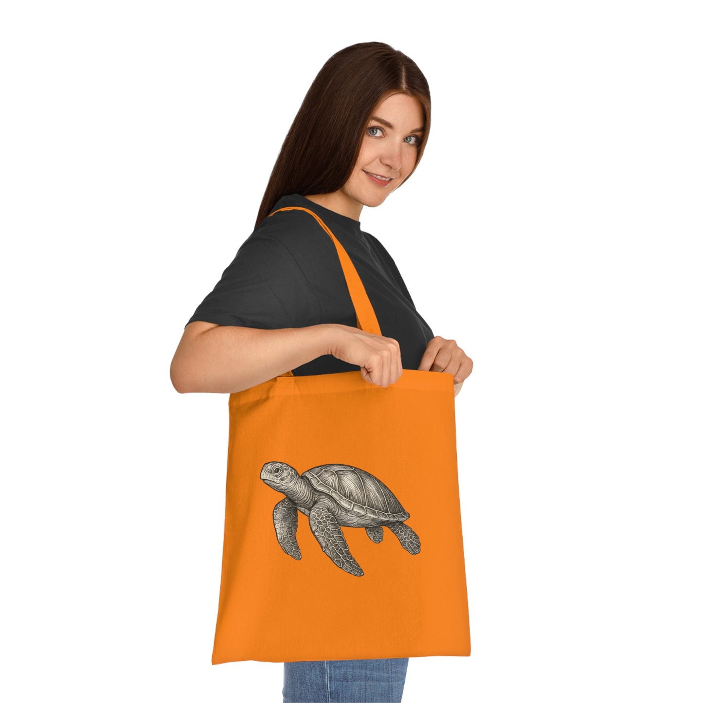 Vintage Etching Turtle Tote Bag