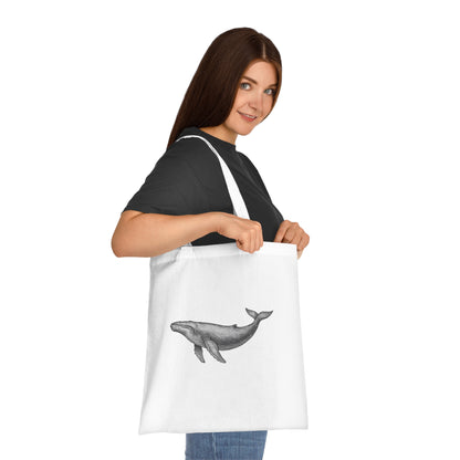 Vintage Etching Whale Tote Bag