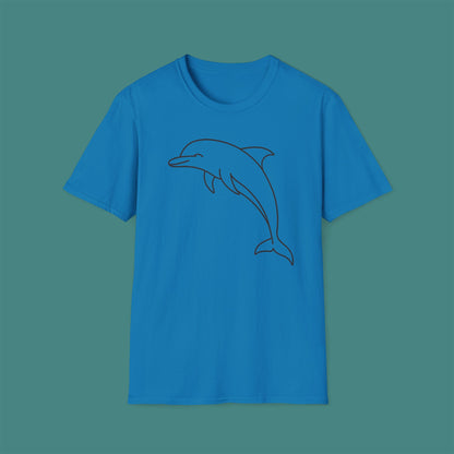 Minimalist Line Art Dolphin Unisex T-Shirt