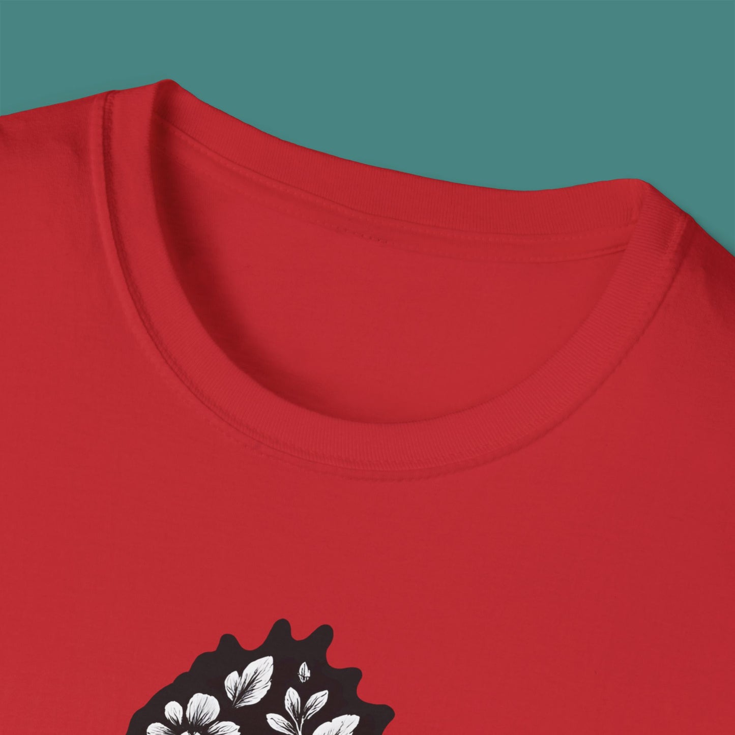Floral Seahorse Silhouette Unisex T-Shirt