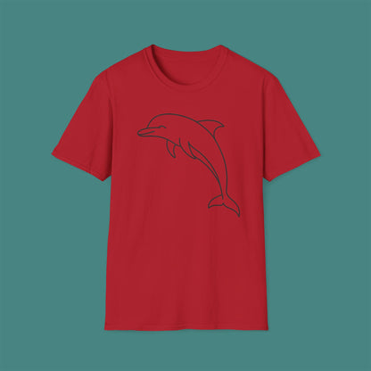 Minimalist Line Art Dolphin Unisex T-Shirt