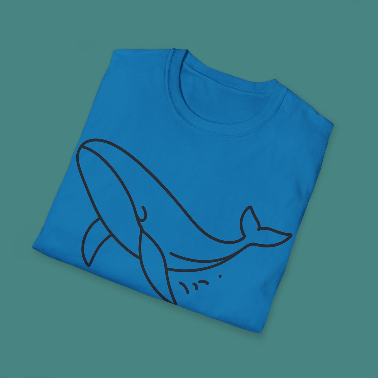Minimalist Line Art Whale Unisex T-Shirt