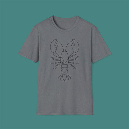 Minimalist Line Art Lobster Unisex T-Shirt