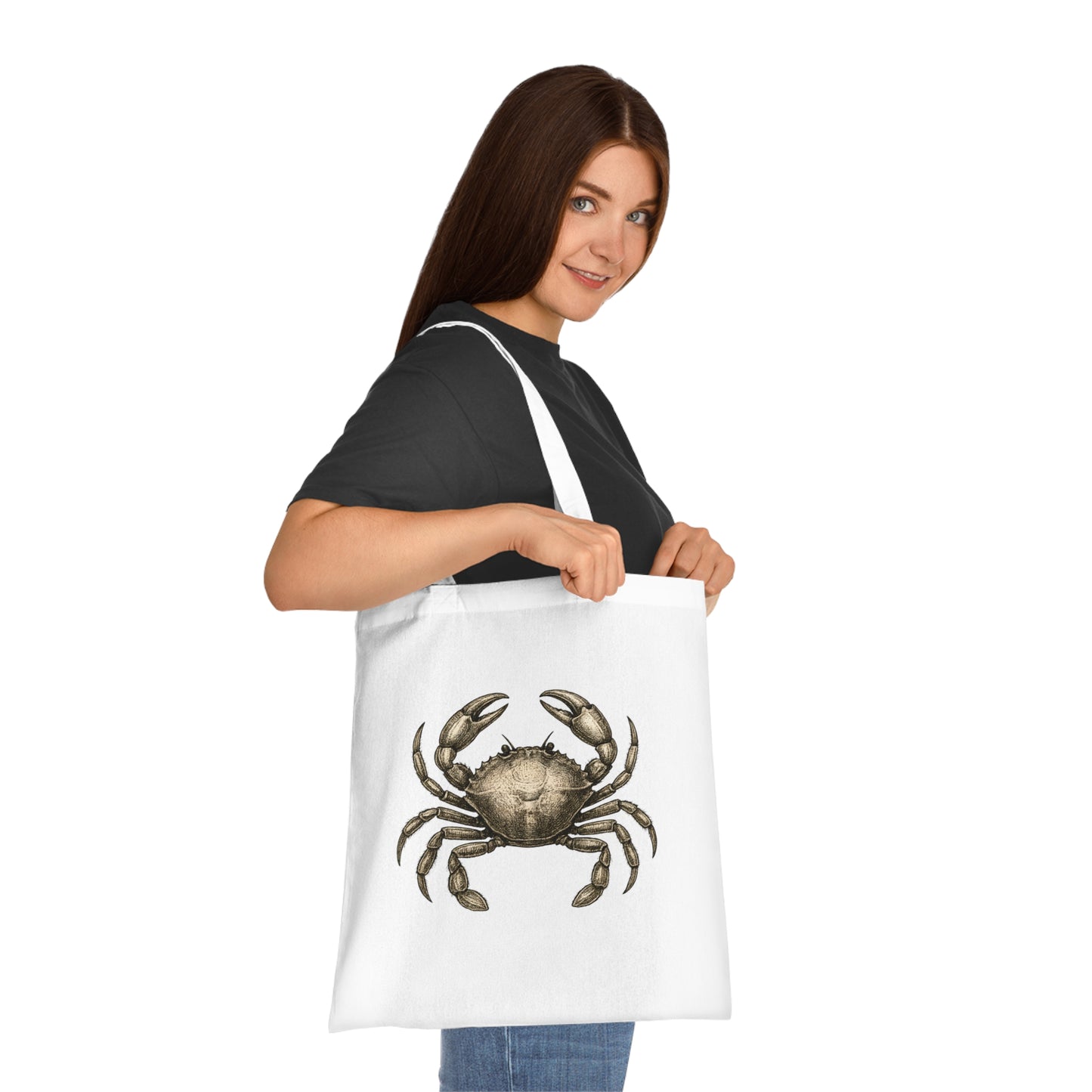Vintage Etching Crab Tote Bag