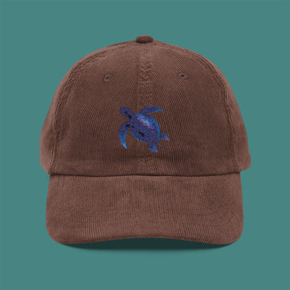 Cosmic Galaxy Turtle Corduroy Embroidered Cap