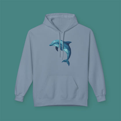 Geometric Polygon Dolphin Fleece Unisex Hoodie