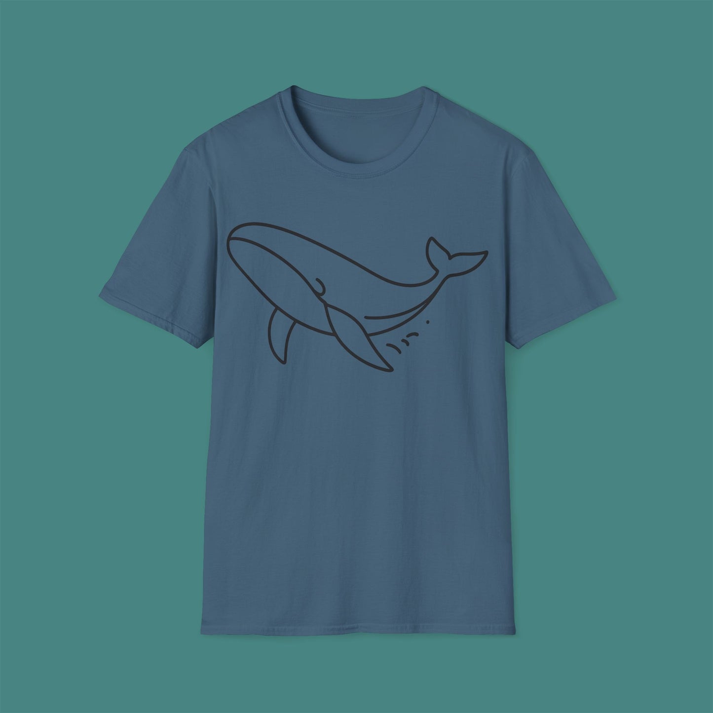 Minimalist Line Art Whale Unisex T-Shirt