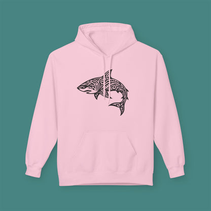 Tribal Tattoo Shark Fleece Unisex Hoodie