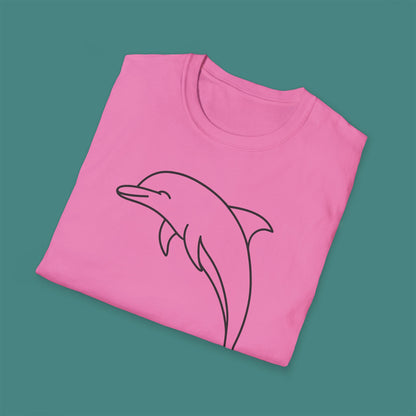 Minimalist Line Art Dolphin Unisex T-Shirt