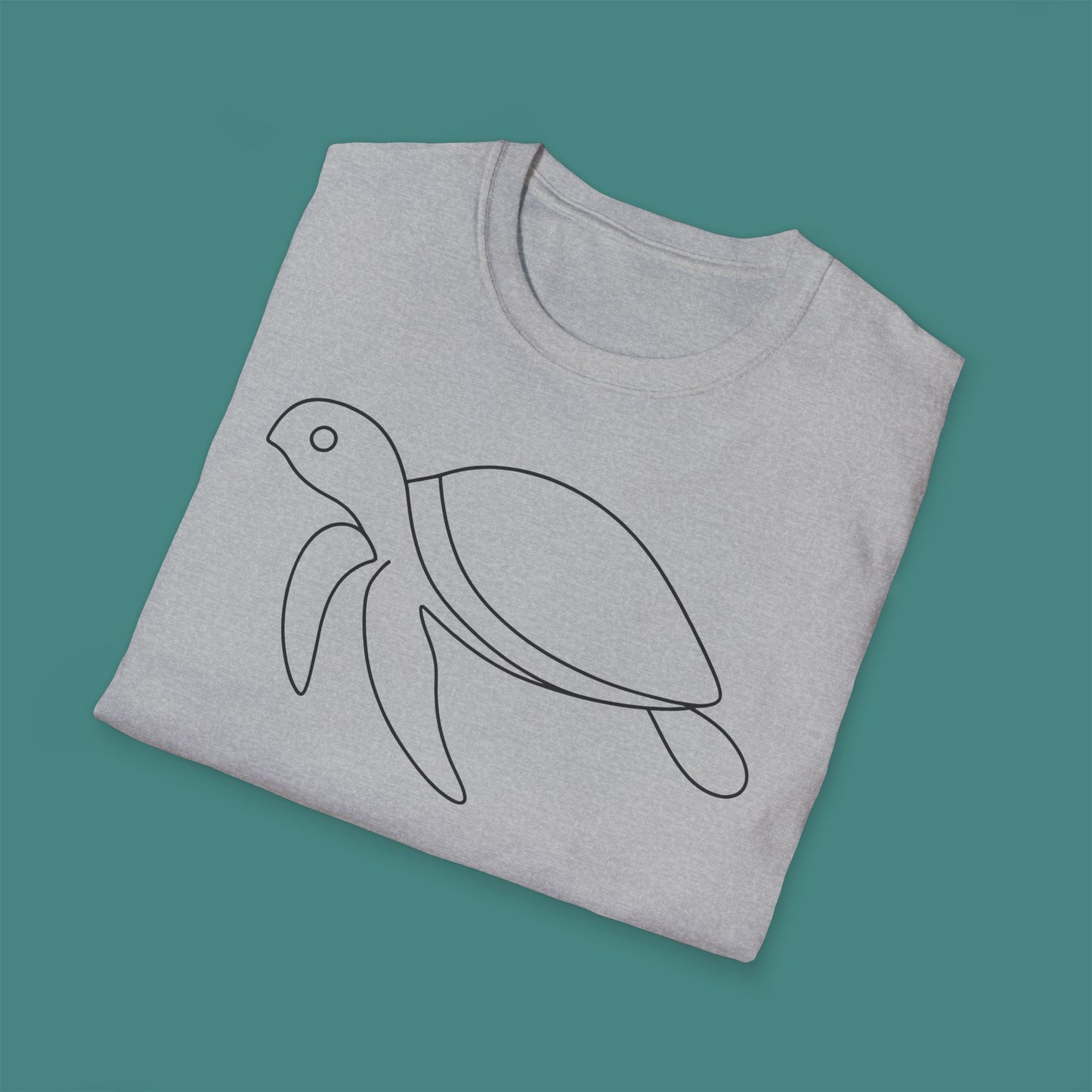 Minimalist Line Art Turtle Unisex T-Shirt