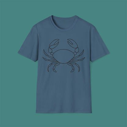 Minimalist Line Art Crab Unisex T-Shirt