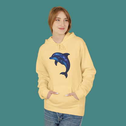 Cosmic Galaxy Dolphin Fleece Unisex Hoodie