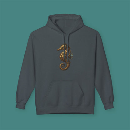 Steampunk Mechanical Seahorse Fleece Unisex Hoodie