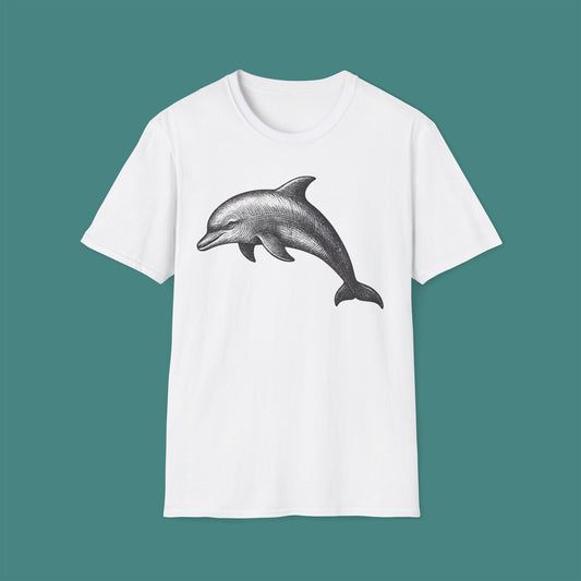 Vintage Etching Dolphin Unisex T-Shirt