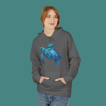 Geometric Polygon Turtle Fleece Unisex Hoodie