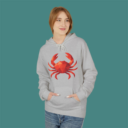 Geometric Polygon Crab Fleece Unisex Hoodie