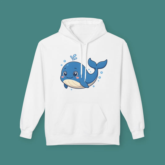 Cartoon Cute Whale Fleece Unisex Hoodie