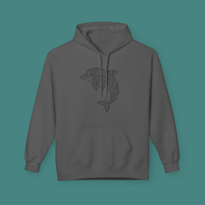 Intricate Mandala Dolphin Fleece Unisex Hoodie