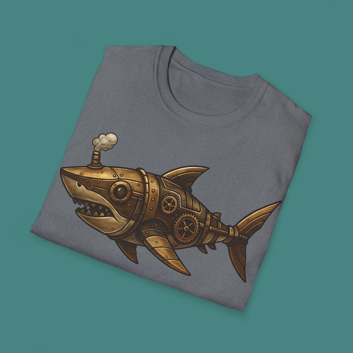 Steampunk Mechanical Shark Unisex T-Shirt