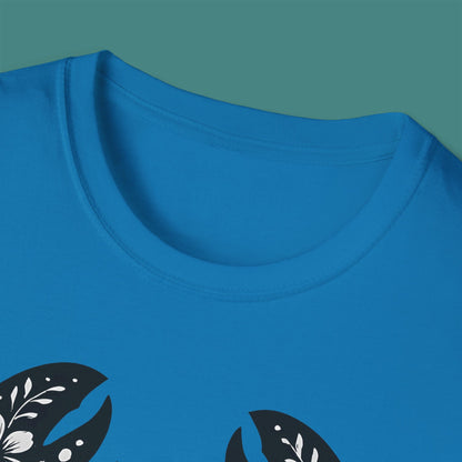 Floral Lobster Silhouette Unisex T-Shirt