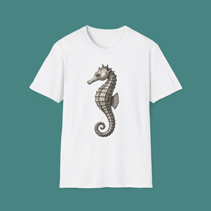 Vintage Etching Seahorse Unisex T-Shirt