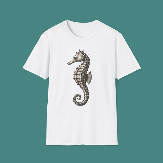 Vintage Etching Seahorse Unisex T-Shirt