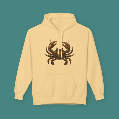 Steampunk Mechanical Crab Fleece Unisex Hoodie