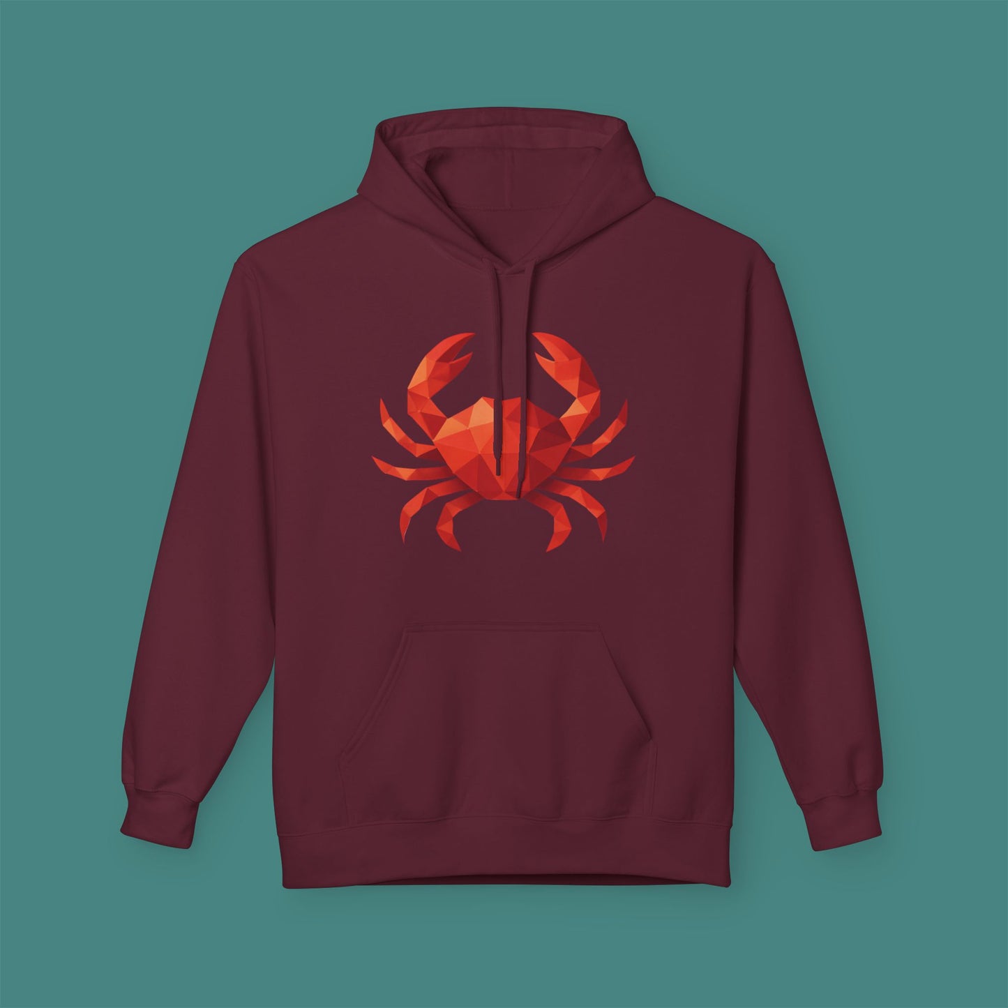 Geometric Polygon Crab Fleece Unisex Hoodie