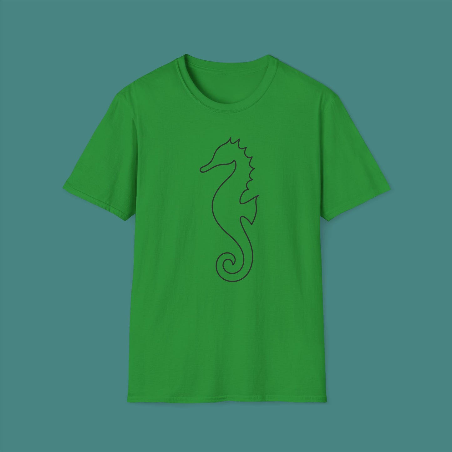 Minimalist Line Art Seahorse Unisex T-Shirt
