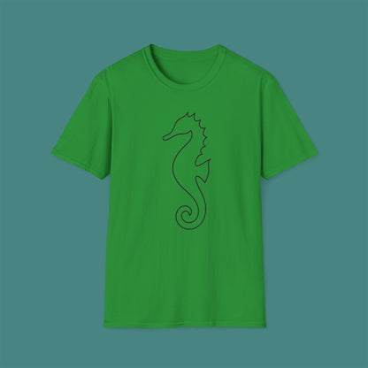 Minimalist Line Art Seahorse Unisex T-Shirt