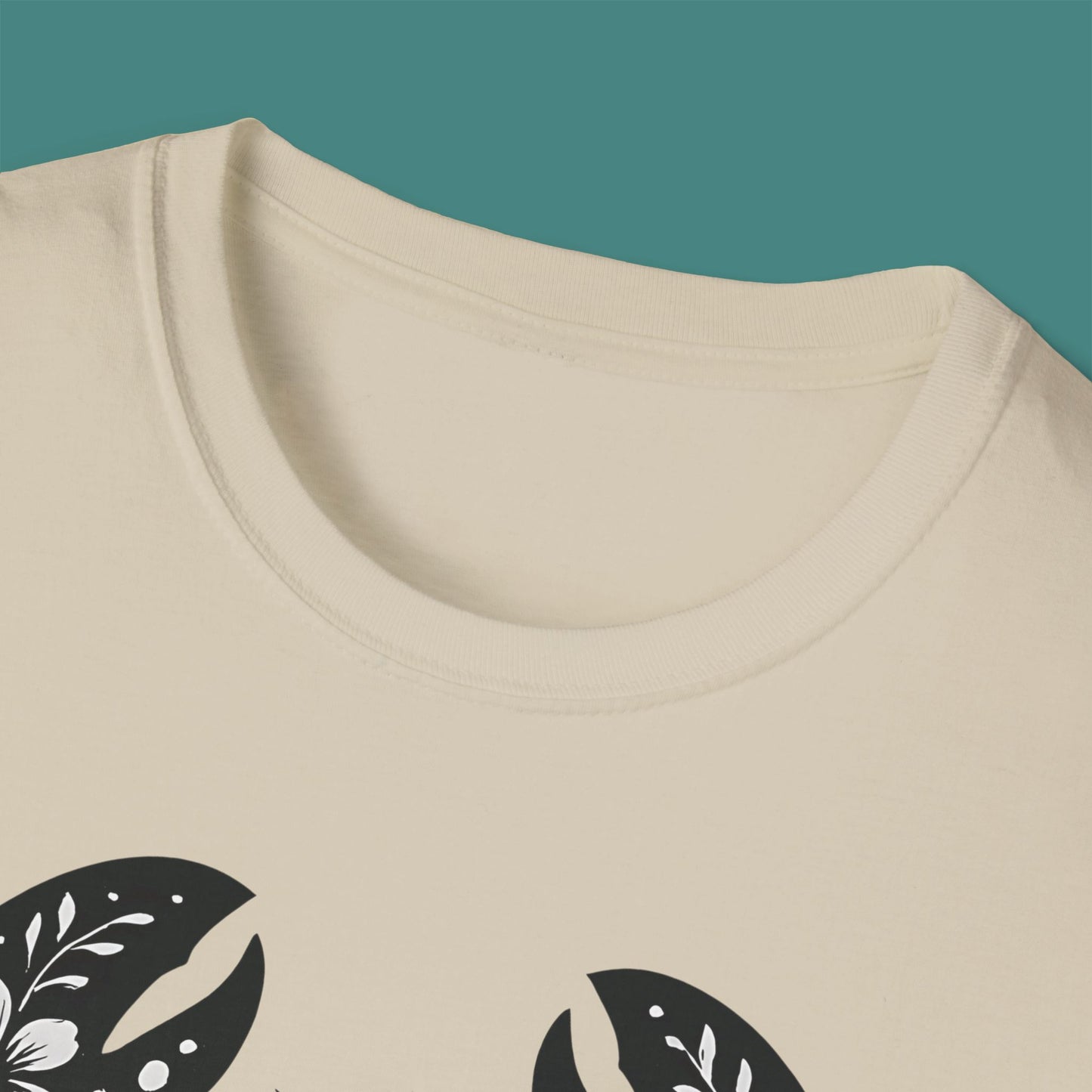 Floral Lobster Silhouette Unisex T-Shirt