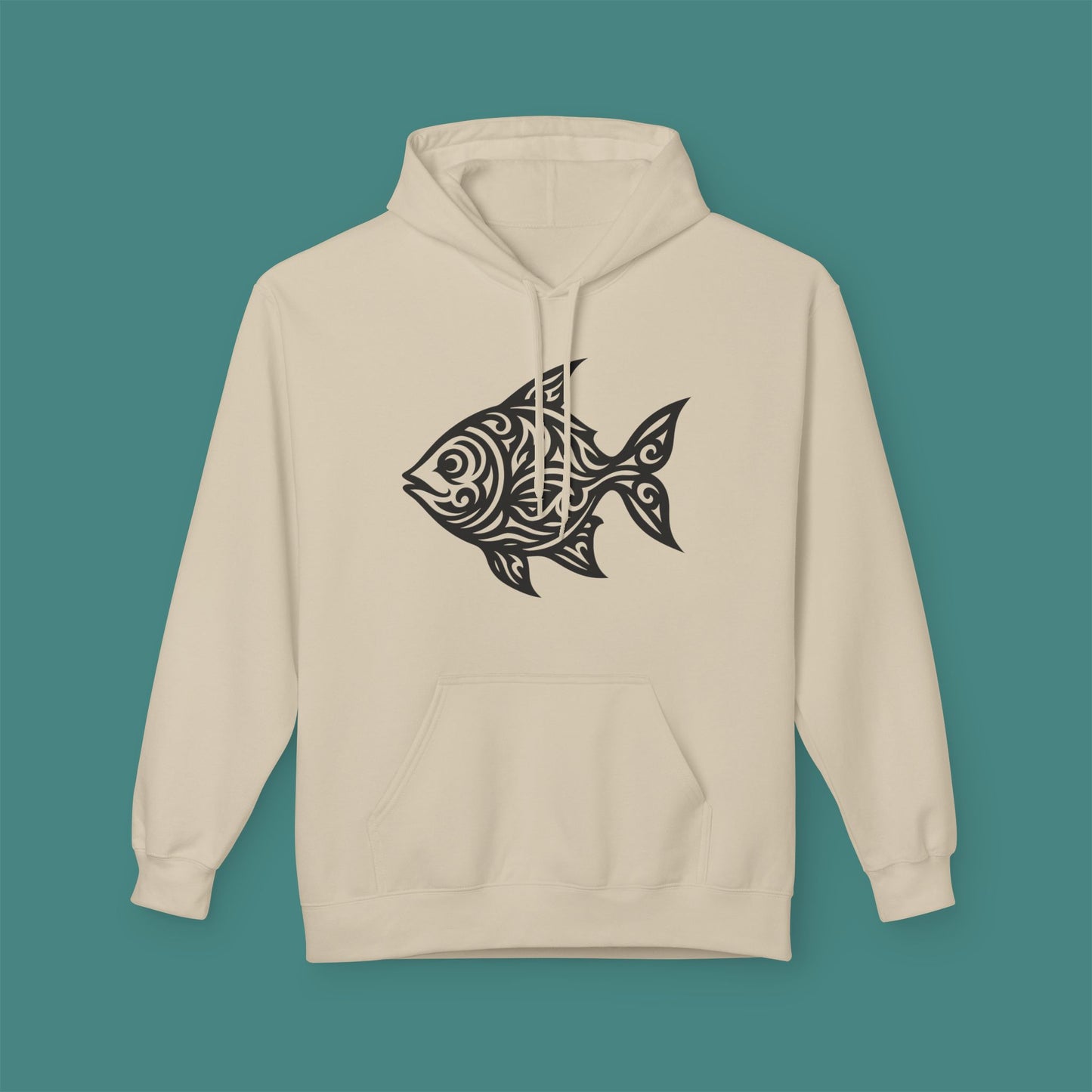 Tribal Tattoo Fish Fleece Unisex Hoodie