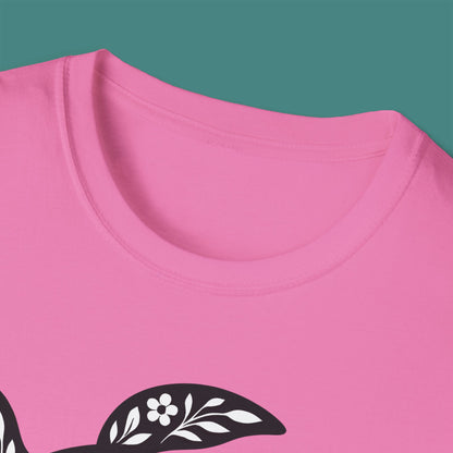 Floral Turtle Silhouette Unisex T-Shirt