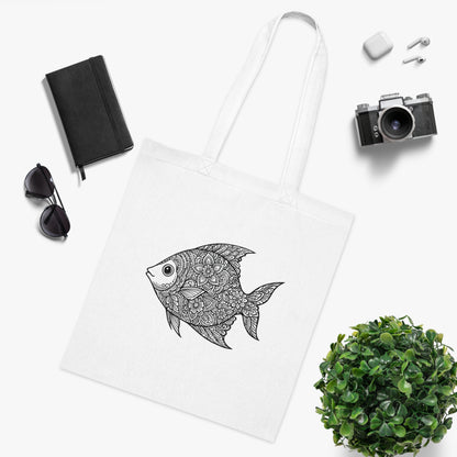 Intricate Mandala Fish Tote Bag