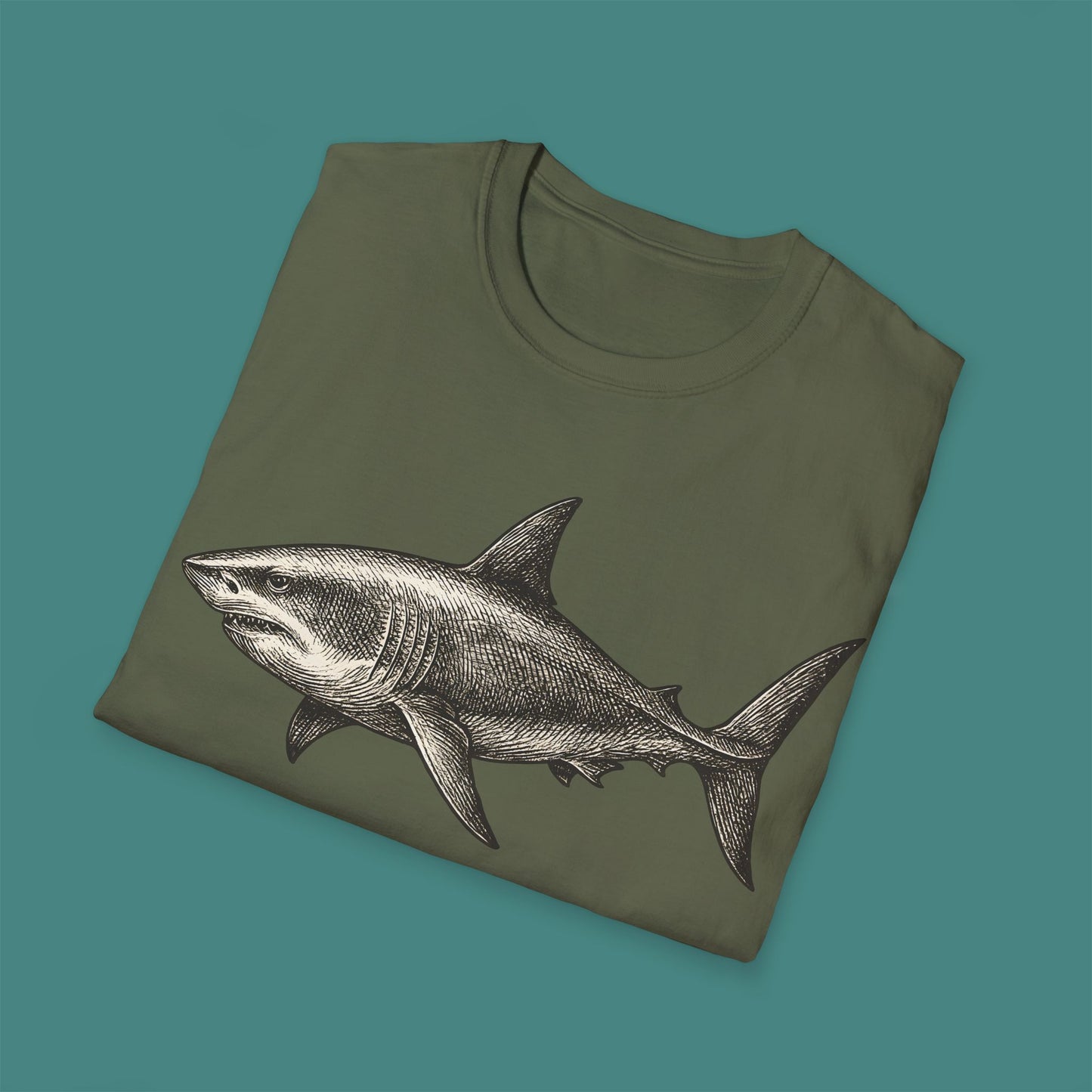 Vintage Etching Shark Unisex T-Shirt