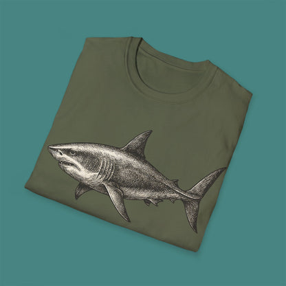 Vintage Etching Shark Unisex T-Shirt