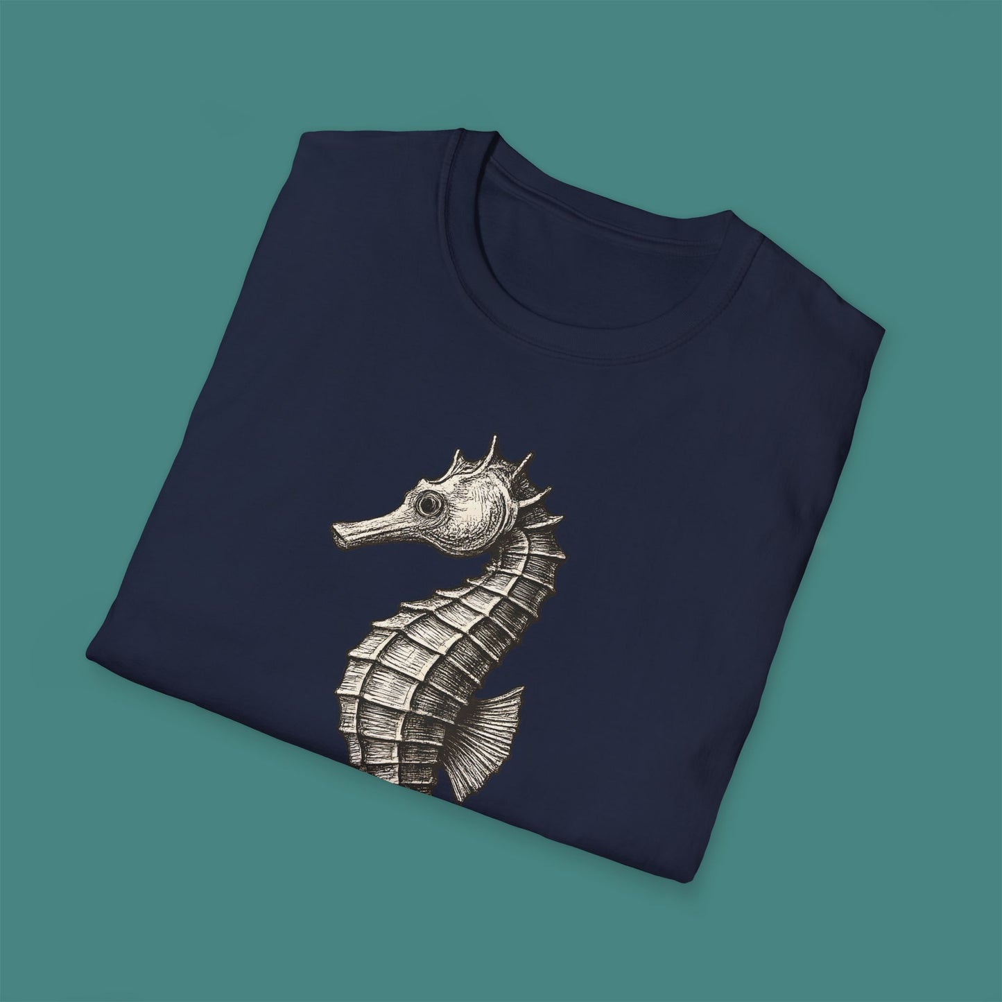 Vintage Etching Seahorse Unisex T-Shirt