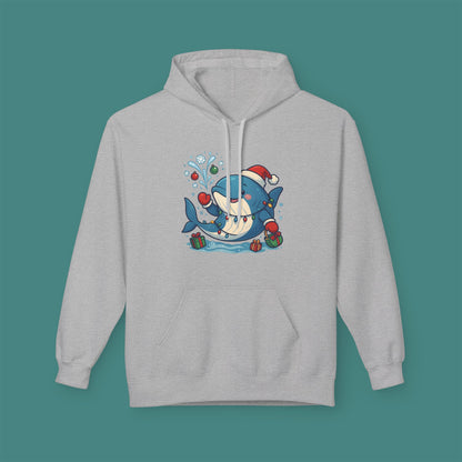 Christmas Whale Fleece Unisex Hoodie