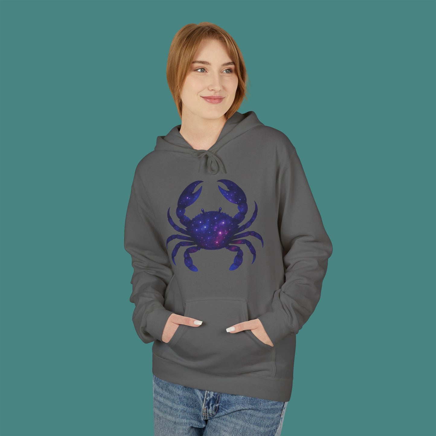 Cosmic Galaxy Crab Fleece Unisex Hoodie