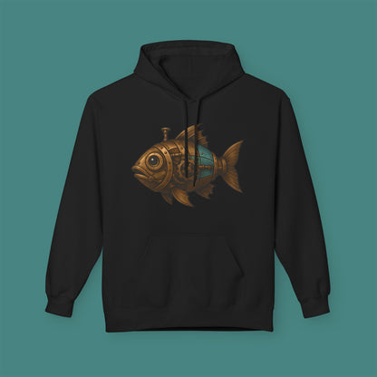 Steampunk Mechanical Fish Fleece Unisex Hoodie
