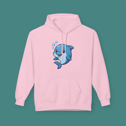 Cartoon Cute Dolphin Fleece Unisex Hoodie
