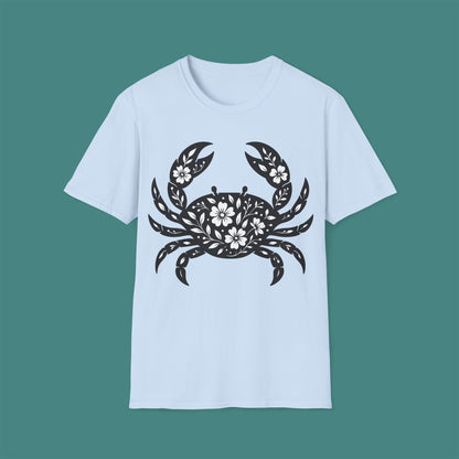 Floral Crab Silhouette Unisex T-Shirt