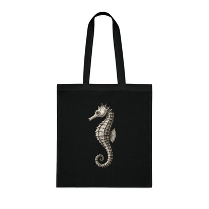 Vintage Etching Seahorse Tote Bag