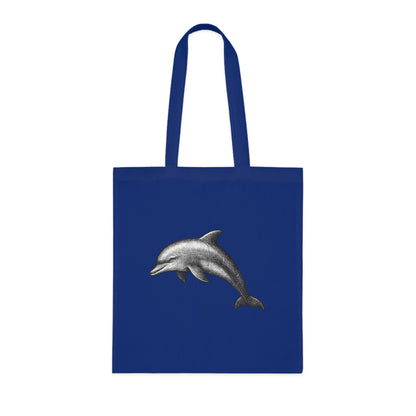 Vintage Etching Dolphin Tote Bag