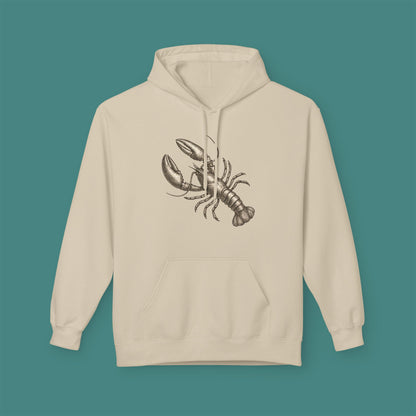 Vintage Etching Lobster Fleece Unisex Hoodie