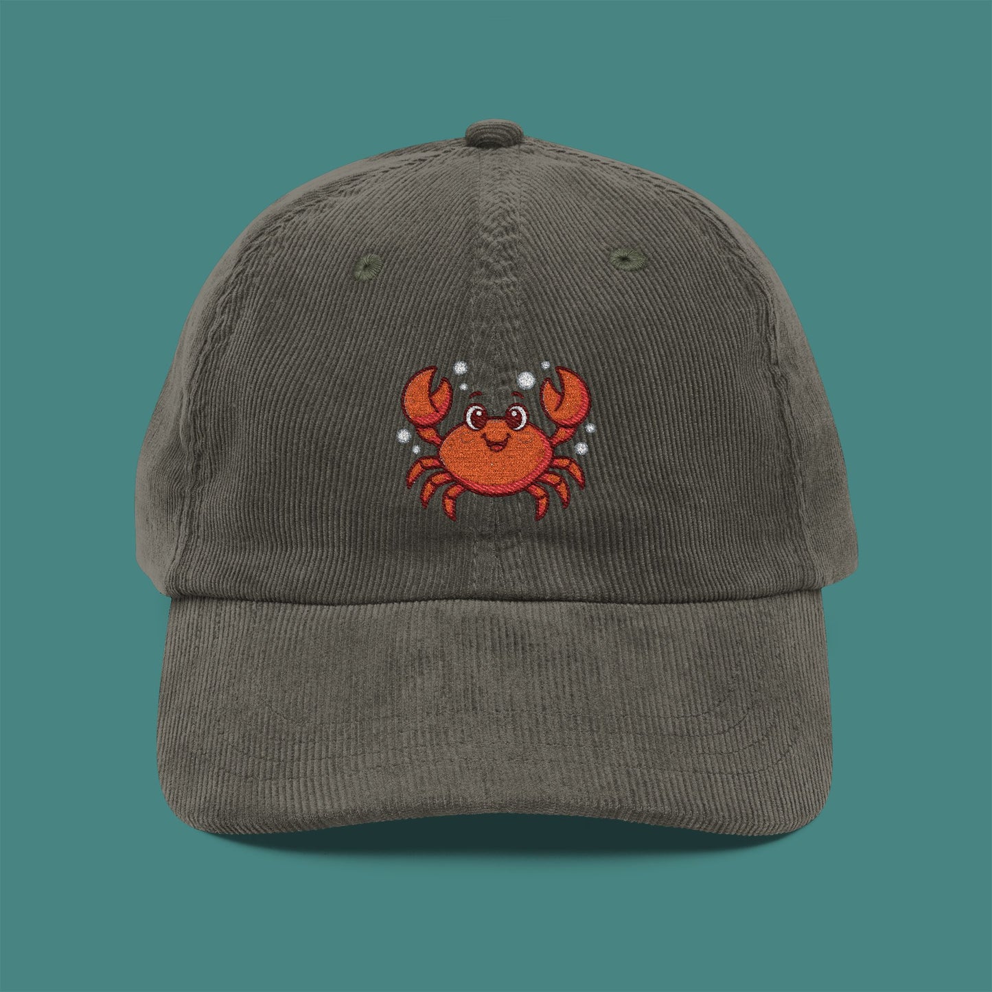 Cartoon Cute Crab Corduroy Embroidered Cap